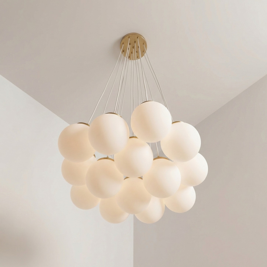 Brilagi - Полилей на кабел GLOBE 15xE14/15W/230V бял