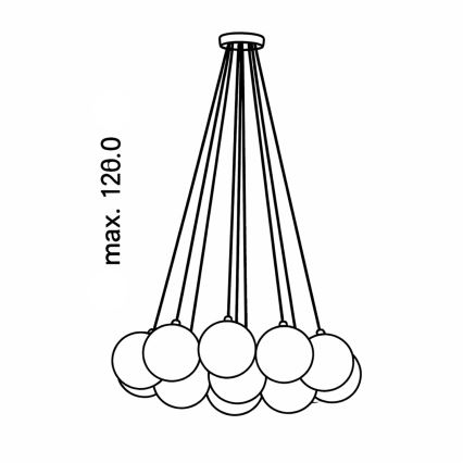 Brilagi - Полилей на кабел GLOBE 15xE14/15W/230V бял