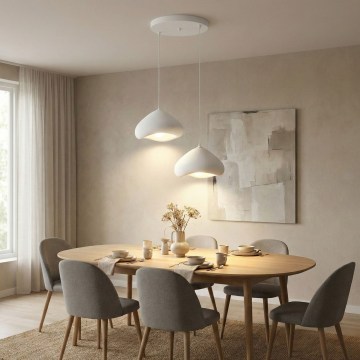 Brilagi - полилей на кабел LORA 2xE27/40W/230V Ø 45 cm бял