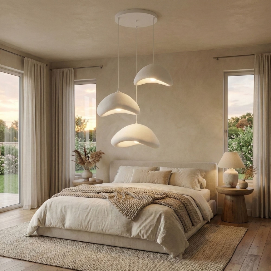 Brilagi - Полилей на кабел LUNA 3xE27/40W/230V Ø 82 см бял