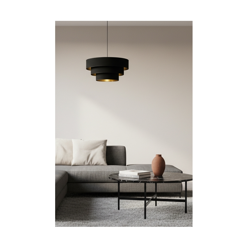 Brilagi - Полилей на кабел LUNETA 1xE27/60W/230V, диаметър 40 см, черен/златист
