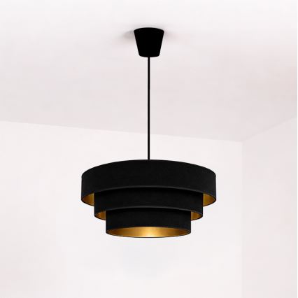 Brilagi - Полилей на кабел LUNETA 1xE27/60W/230V, диаметър 40 см, черен/златист