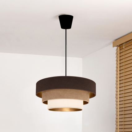 Brilagi - Полилей на кабел LUNETA 1xE27/60W/230V Ø 40 cm кафяв/бежов/кремав