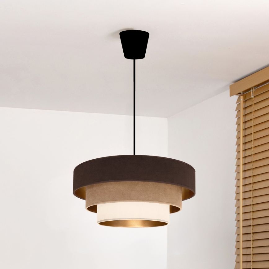 Brilagi - Полилей на кабел LUNETA 1xE27/60W/230V Ø 40 cm кафяв/бежов/кремав