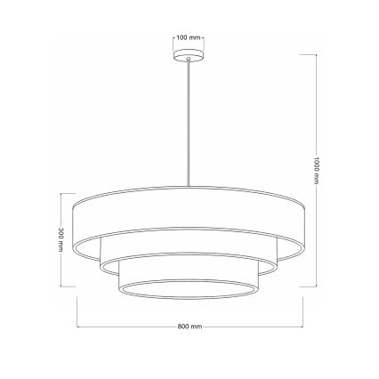 Brilagi - Полилей на кабел LUNETA 3xE27/60W/230V Ø 80 см бежов/златист