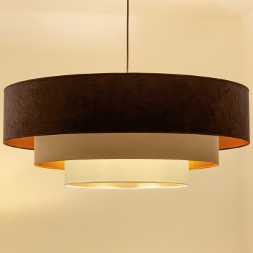 Brilagi - Полилей на кабел LUNETA 3xE27/60W/230V Ø 80 см кафяв/бежов/кремав