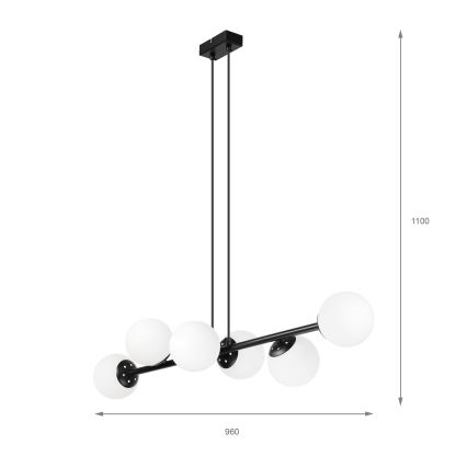 Brilagi - Полилей на кабел MALONY 6xE14/20W/230V черен