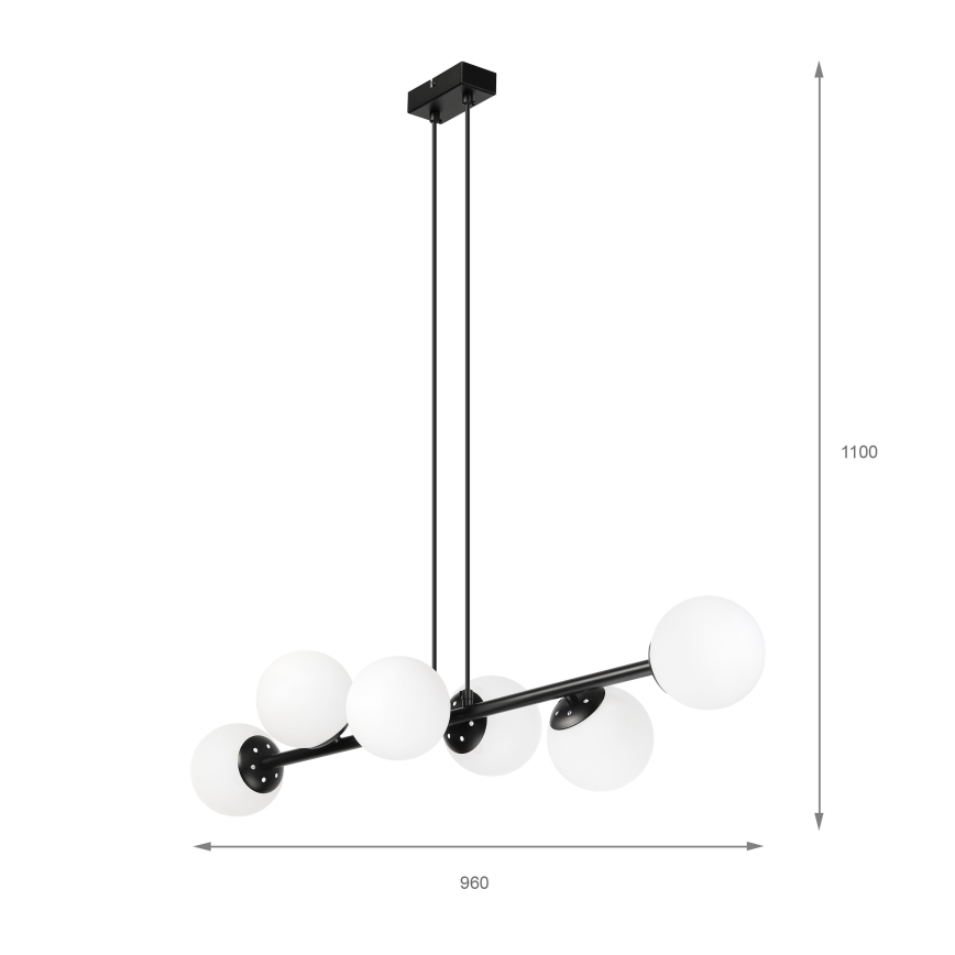 Brilagi - Полилей на кабел MALONY 6xE14/20W/230V черен