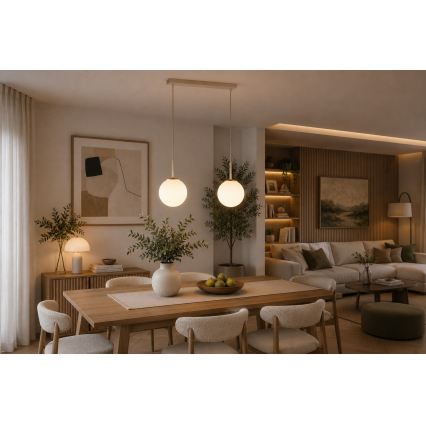Brilagi - Полилей на кабел MILO 2xE27/60W/230V бежов/златен