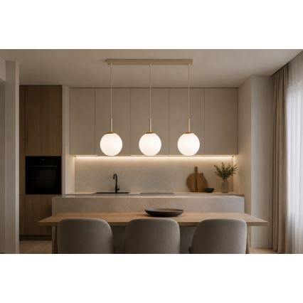 Brilagi - Полилей на кабел MILO 3xE27/60W/230V бежов/златист