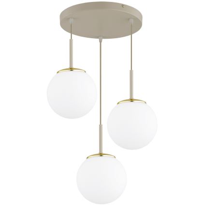 Brilagi - Полилей на кабел MILO ECRU 3xE27/60W/230V бежов/златист