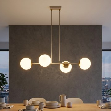 Brilagi - Полилей на кабел MILO ECRU 4xE27/60W/230V бежово/златно