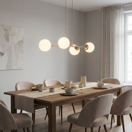 Brilagi - Полилей на кабел MILO ECRU 4xE27/60W/230V бежово/златно