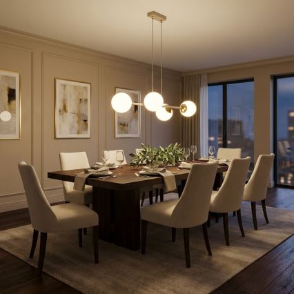 Brilagi - Полилей на кабел MILO ECRU 4xE27/60W/230V бежово/златно