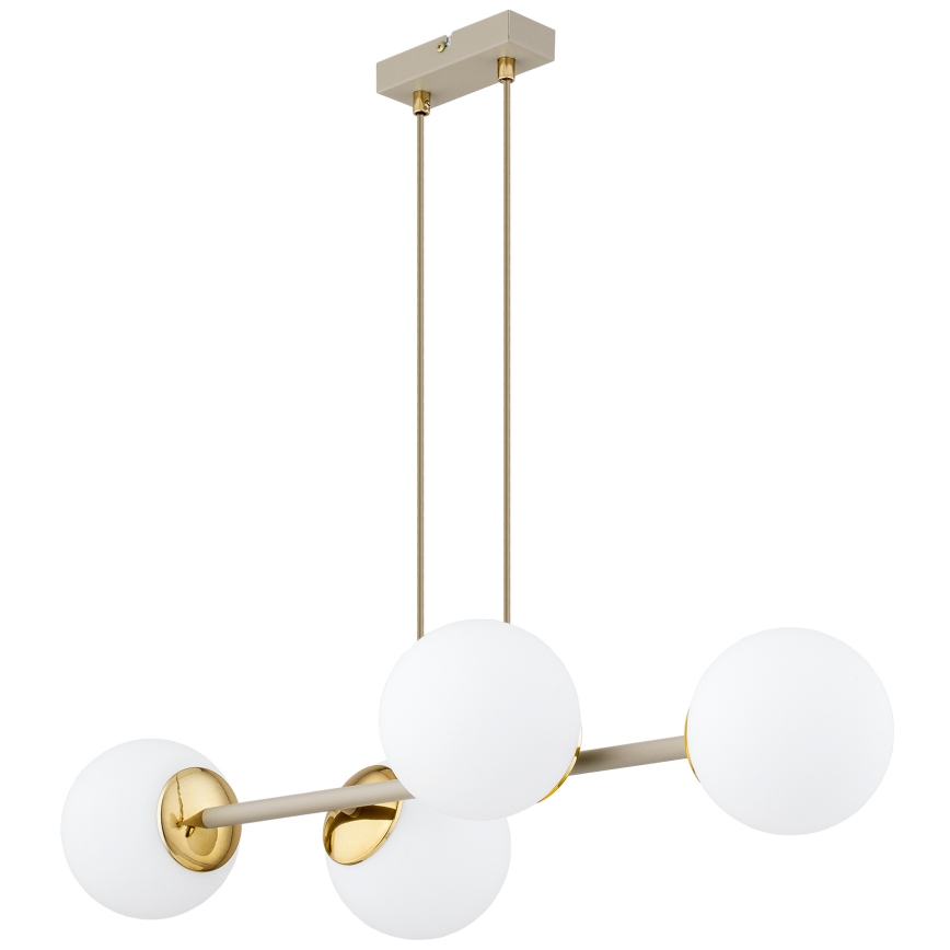 Brilagi - Полилей на кабел MILO ECRU 4xE27/60W/230V бежово/златно