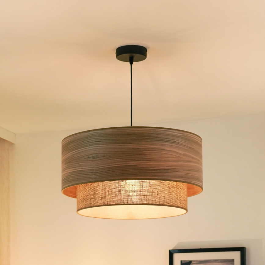 Brilagi - Полилей на кабел MONTANA BOHO 1xE27/15W/230V диаметър 45 см кафяв/черен