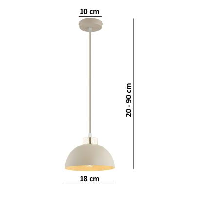 Brilagi - Полилей на кабел MOON 1xE27/60W/230V Ø 18 см бежов/златист