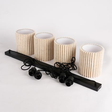 Brilagi - Полилей на кабел NORDIC WAVE 4xE27/15W/230V лен/черен