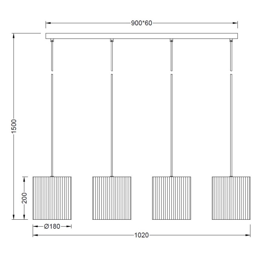 Brilagi - Полилей на кабел NORDIC WAVE 4xE27/15W/230V лен/черен