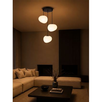 BRILAGI - Полилей на кабел PEBBLES 3xE27/40W/230V Ø 42 cm черен