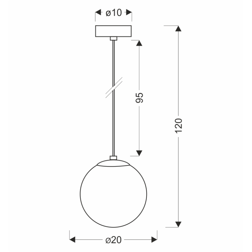 BRILAGI - Полилей на кабел POLOS 1xE27/40W/230V диам. 20 см черен