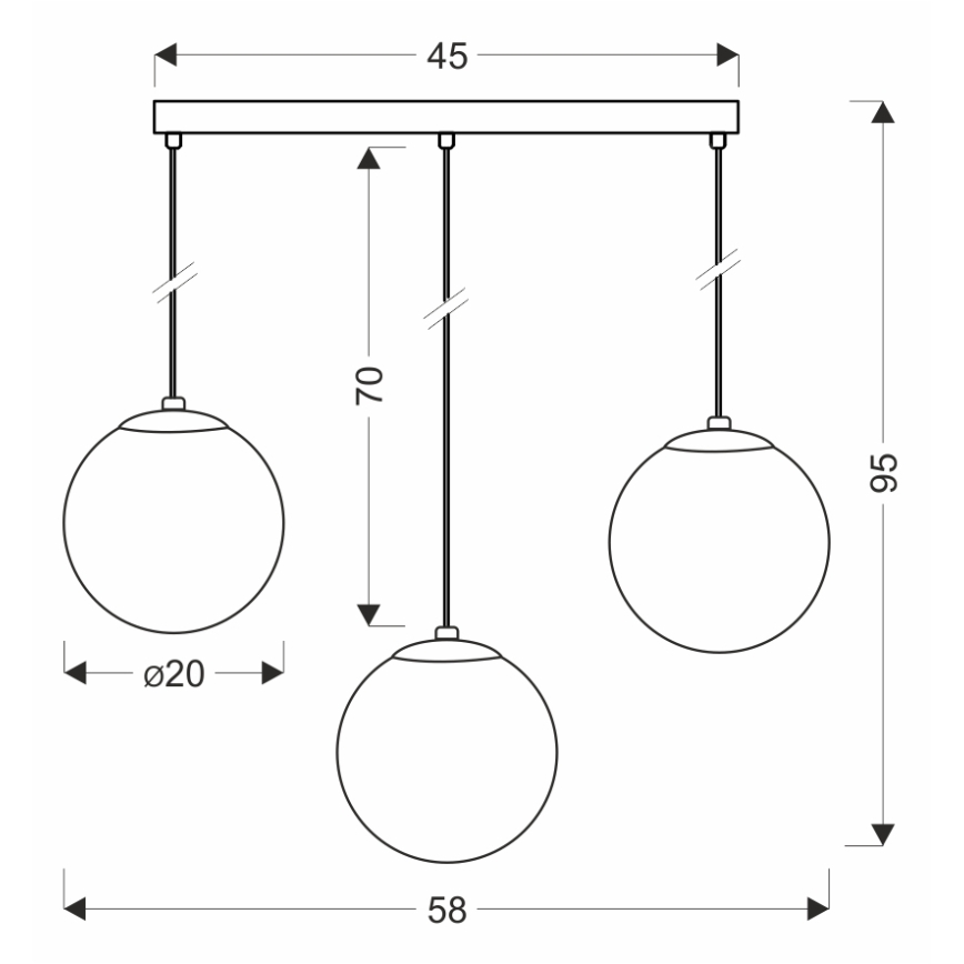 BRILAGI - Полилей на кабел POLOS 3xE27/40W/230V черен