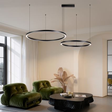 Brilagi - Димируема LED висяща лампа на кабел PORTOFINO LED/98W/230V 3000-6000K черна + дистанционно управление