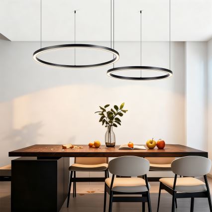 Brilagi - Димируема LED висяща лампа на кабел PORTOFINO LED/98W/230V 3000-6000K черна + дистанционно управление