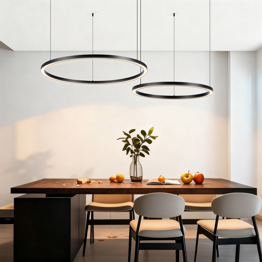 Brilagi - Димируема LED висяща лампа на кабел PORTOFINO LED/98W/230V 3000-6000K черна + дистанционно управление