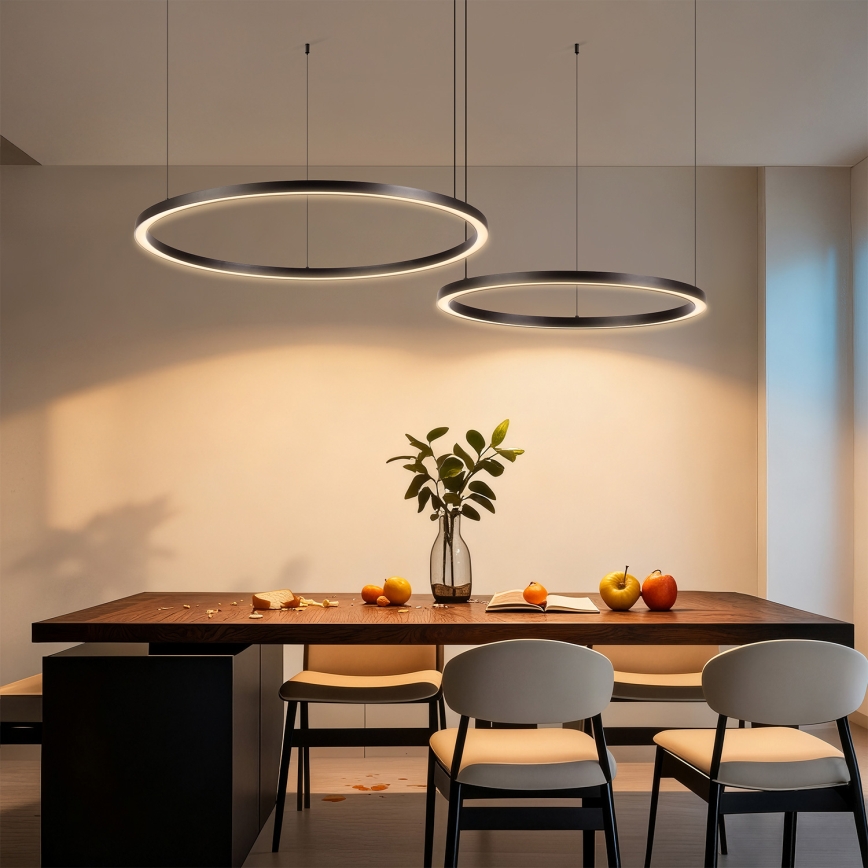 Brilagi - Димируема LED висяща лампа на кабел PORTOFINO LED/98W/230V 3000-6000K черна + дистанционно управление