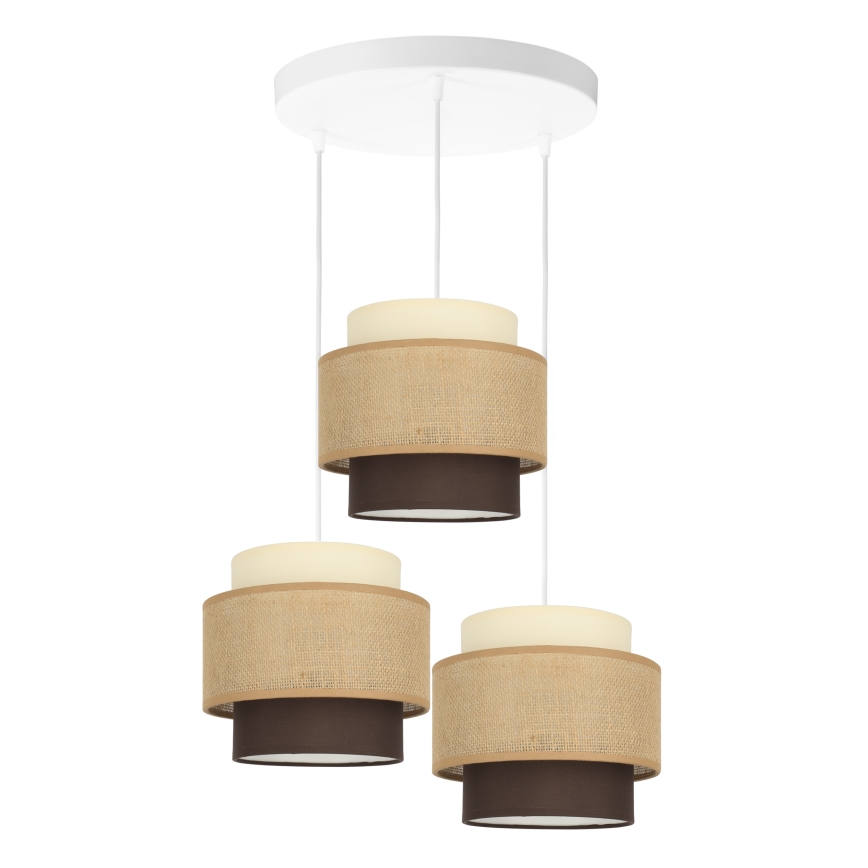 Brilagi - Полилей на кабел RESNA 3xE27/60W/230V, диаметър 45 см, бежово/черно