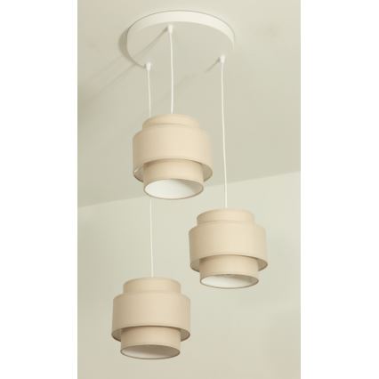 Brilagi - Полилей на кабел RESNA 3xE27/60W/230V Ø 45 см бежов