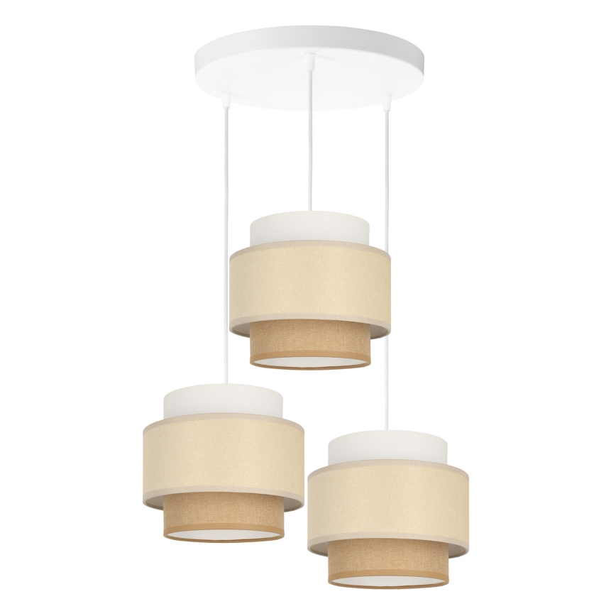 Brilagi - Полилей на кабел RESNA 3xE27/60W/230V Ø 45 см кремав/бежов