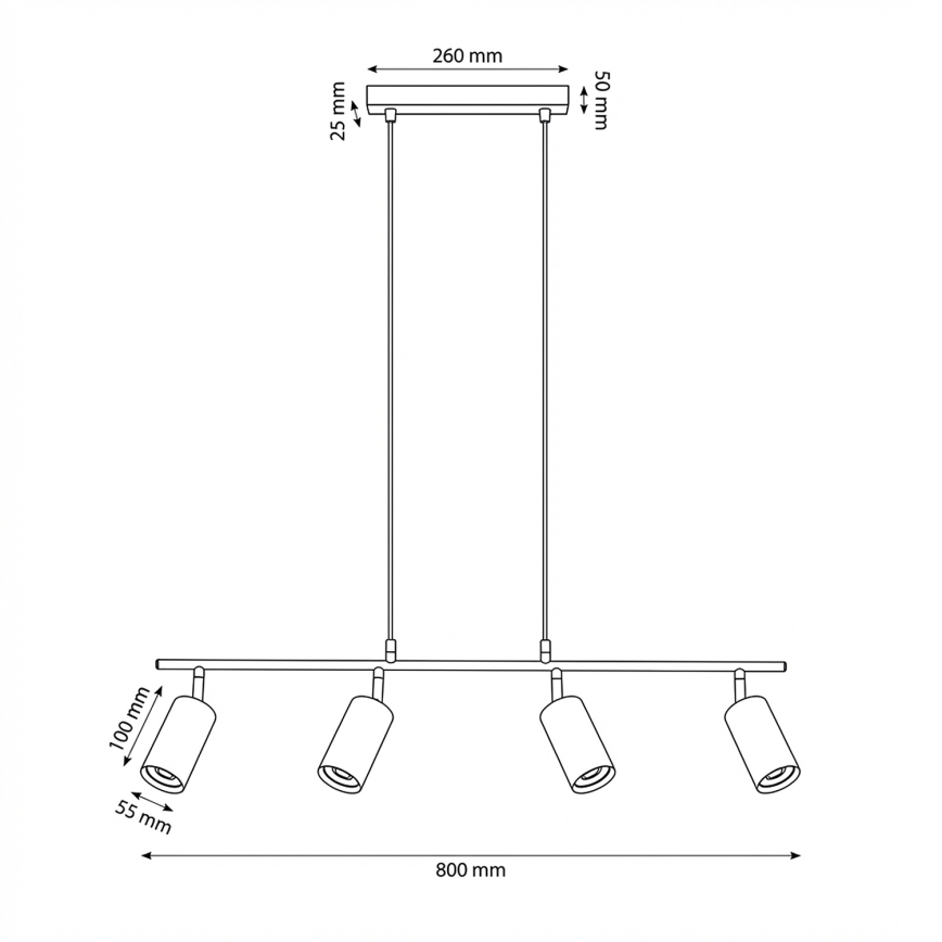 Brilagi - Полилей на кабел SELE 4xGU10/30W/230V бежов