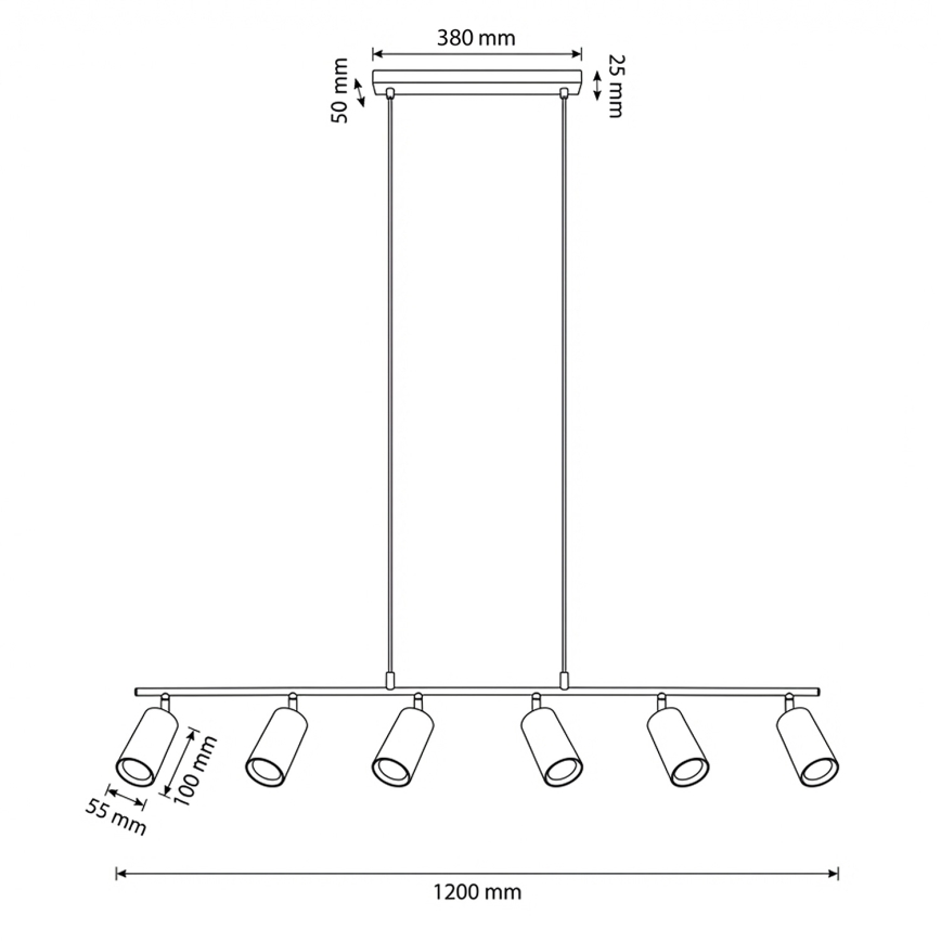 Brilagi - Полилей на кабел SELE 6xGU10/30W/230V бял
