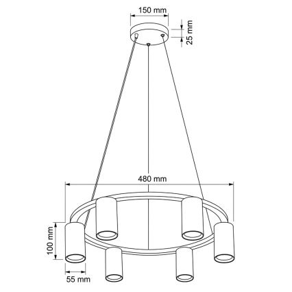 Brilagi - Полилей на кабел SELE 6xGU10/30W/230V черен