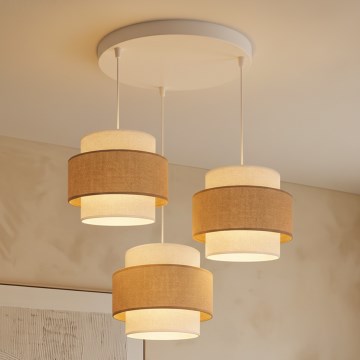 Brilagi - Полилей на кабел SPACE 3xE27/60W/230V Ø 40 см бежов/кремав