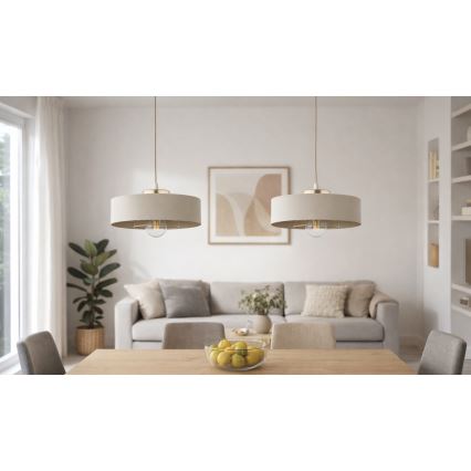 Brilagi - Полилей на кабел SPRING 1xE27/60W/230V pr. 30 cm бежово/златно