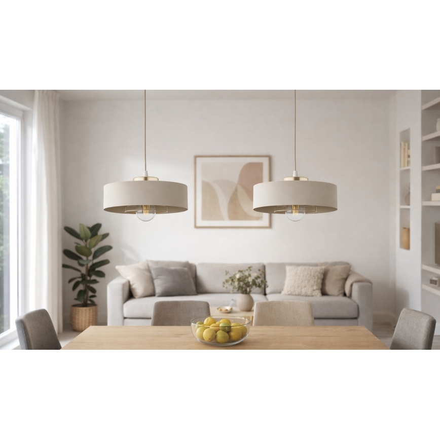 Brilagi - Полилей на кабел SPRING 1xE27/60W/230V pr. 30 cm бежово/златно
