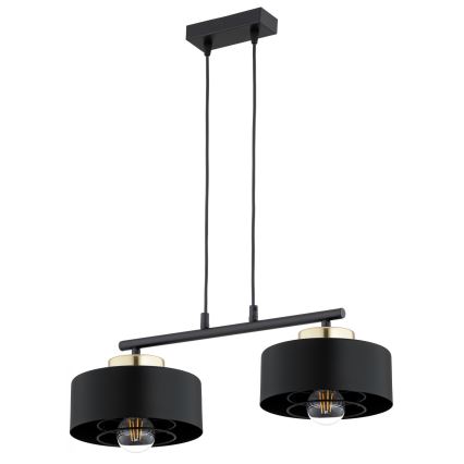 Brilagi - Полилей на кабел SPRING 2xE27/60W/230V черен/златен