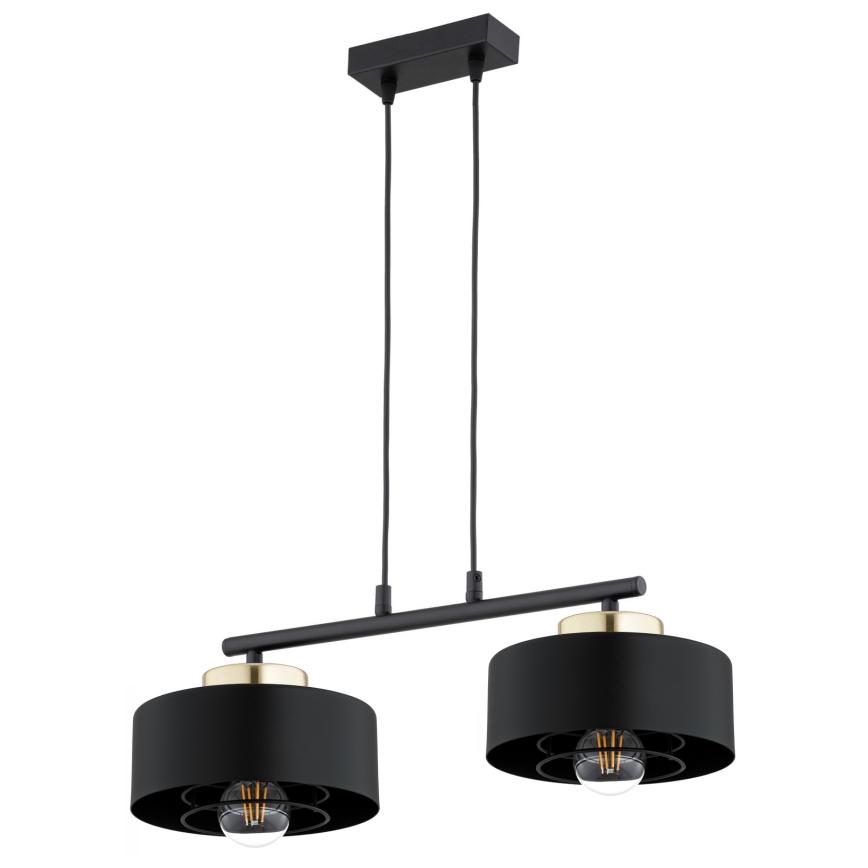 Brilagi - Полилей на кабел SPRING 2xE27/60W/230V черен/златен