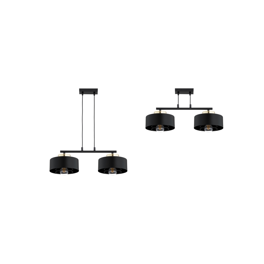 Brilagi - Полилей на кабел SPRING 2xE27/60W/230V черен/златен
