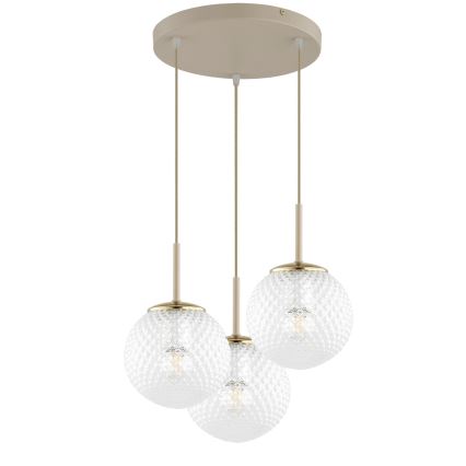 Brilagi - Полилей на кабел STELLA 3xE27/60W/230V бежов/златист