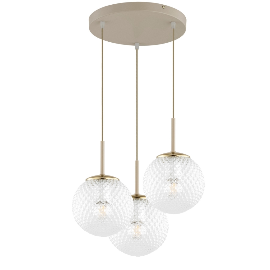Brilagi - Полилей на кабел STELLA 3xE27/60W/230V бежов/златист