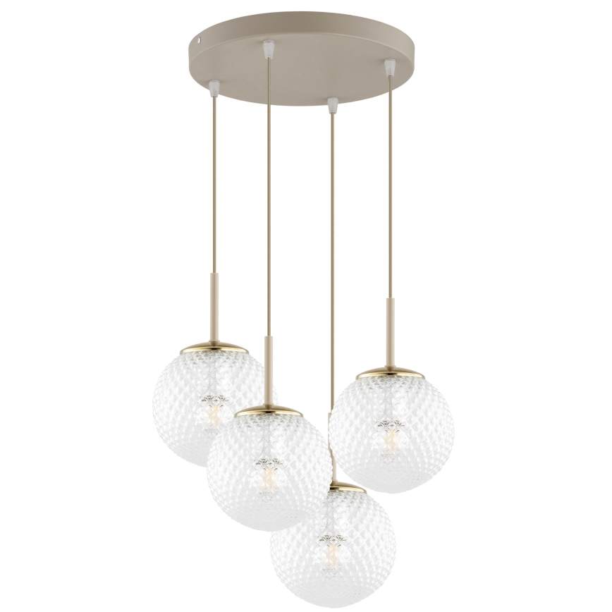Brilagi - Полилей на кабел STELLA 4xE27/60W/230V бежов/златен