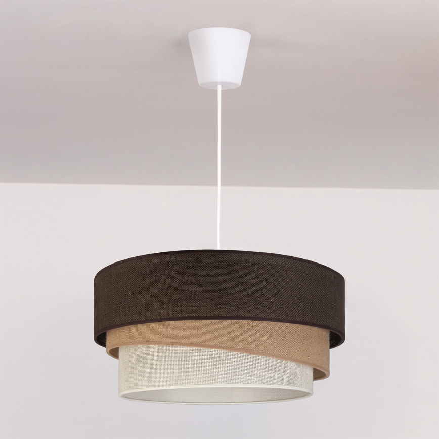 Brilagi - Полилей на кабел TRIO 1xE27/60W/230V Ø 40 см кафяв/бежов/бял