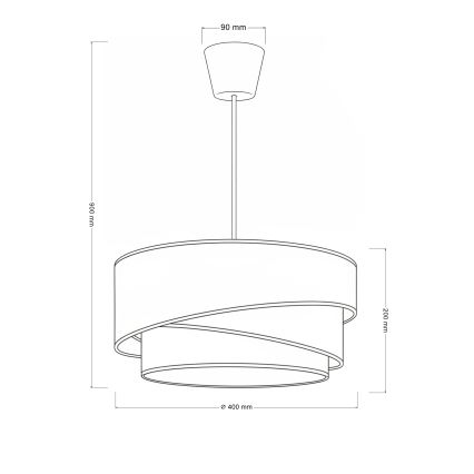 Brilagi - Полилей на кабел TRIO 1xE27/60W/230V Ø 40 см кафяв/бежов/бял