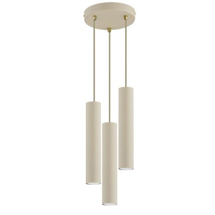 Brilagi - Полилей на кабел TUBE 3xGU10/15W/230V бежов/златен