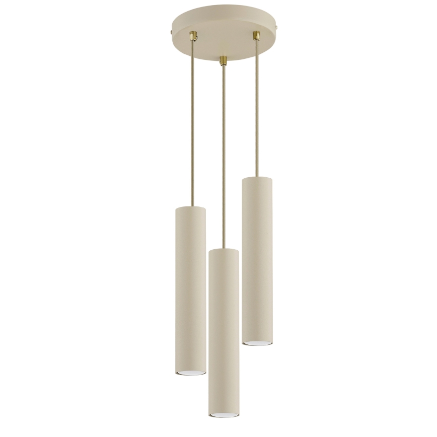 Brilagi - Полилей на кабел TUBE 3xGU10/15W/230V бежов/златен