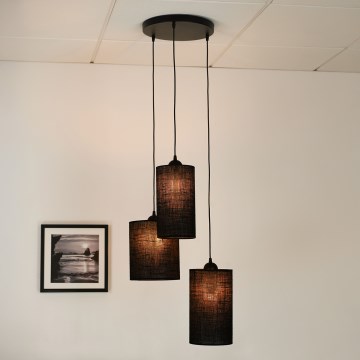 Brilagi - Полилей на кабел TUBES 3xE27/15W/230V черен